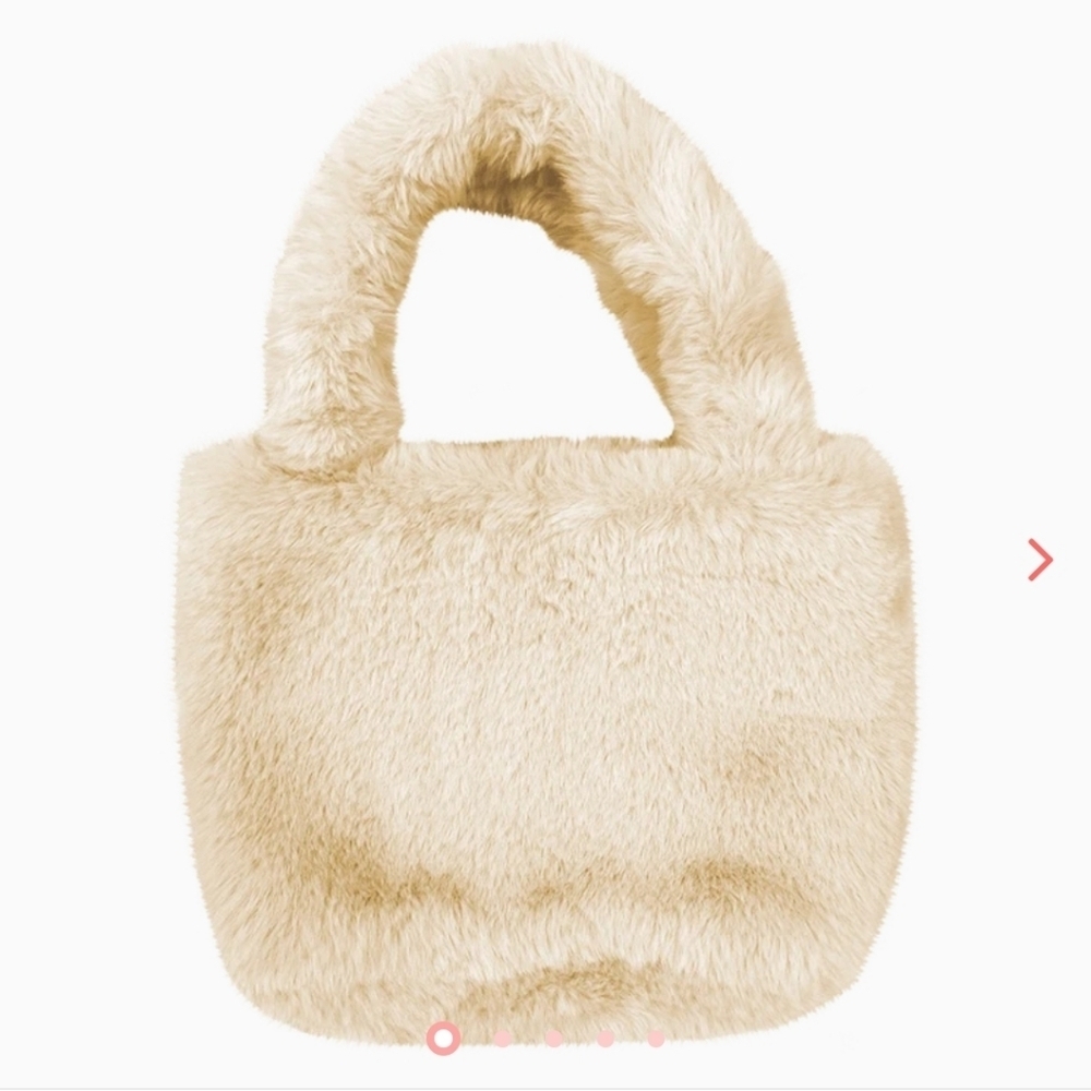 NWT Faux fur tote with crossbody strap